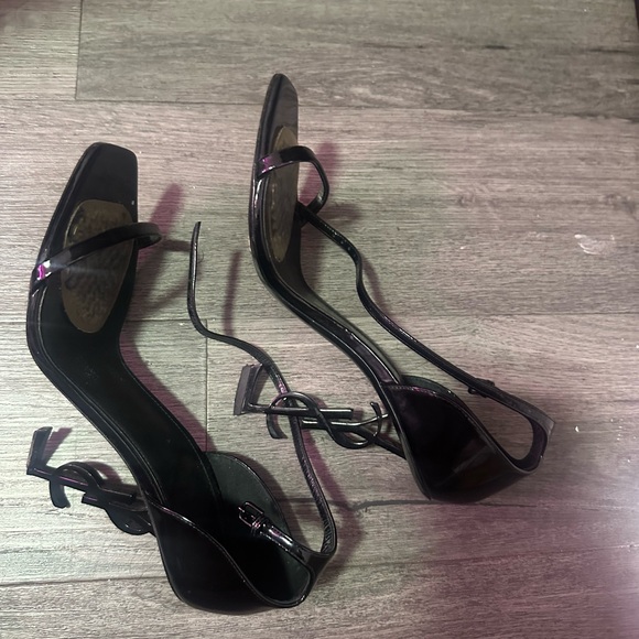 YSL Elegant Black Strappy Women's Heels - Picture 1 of 5